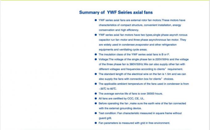 YWF Серия 200-630 мм для холодильных камер, вентиляторные лопасти, двигатель, конденсатор, испаритель, производитель вентиляторов, осевой вентилятор с внешним ротором 6