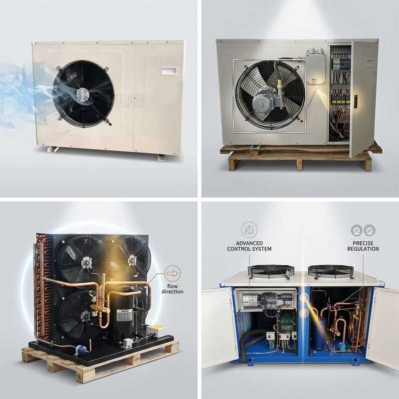 OEM ODM индивидуальный бренд небольшой конденсационный блок 2HP герметичный R404A персонализированный логотип цветная панель конденсатор морозильной камеры для холодной комнаты